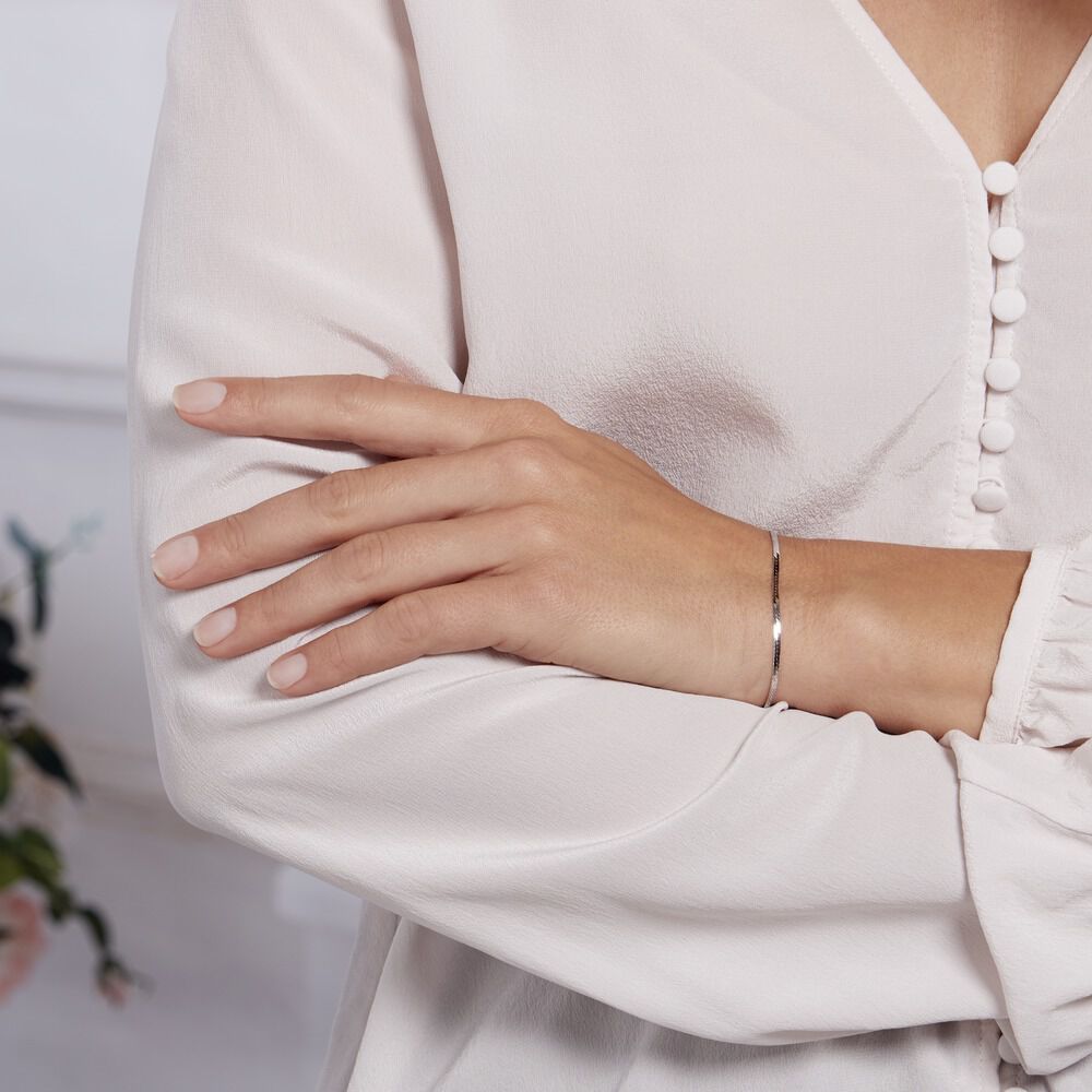 Bracelet Argent Blanc Racilia - Bracelets mailles Femme | Marc Orian