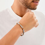 Bracelet Naturel Acier Argent&eacute; Jaspe Africain - Bracelets cha&icirc;nes Homme | Marc Orian
