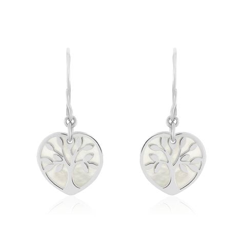 Boucles D'oreilles Pendantes Argent Blanc Vitto Nacres - Pendantes Femme | Marc Orian