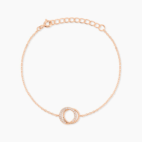 Bracelet Janne Argent Rose Oxyde De Zirconium - Bracelets Anneaux Entrelaces Femme | Marc Orian