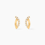 Boucles D'oreilles Puces Helvi Or Jaune Oxyde De Zirconium - Puces Femme | Marc Orian