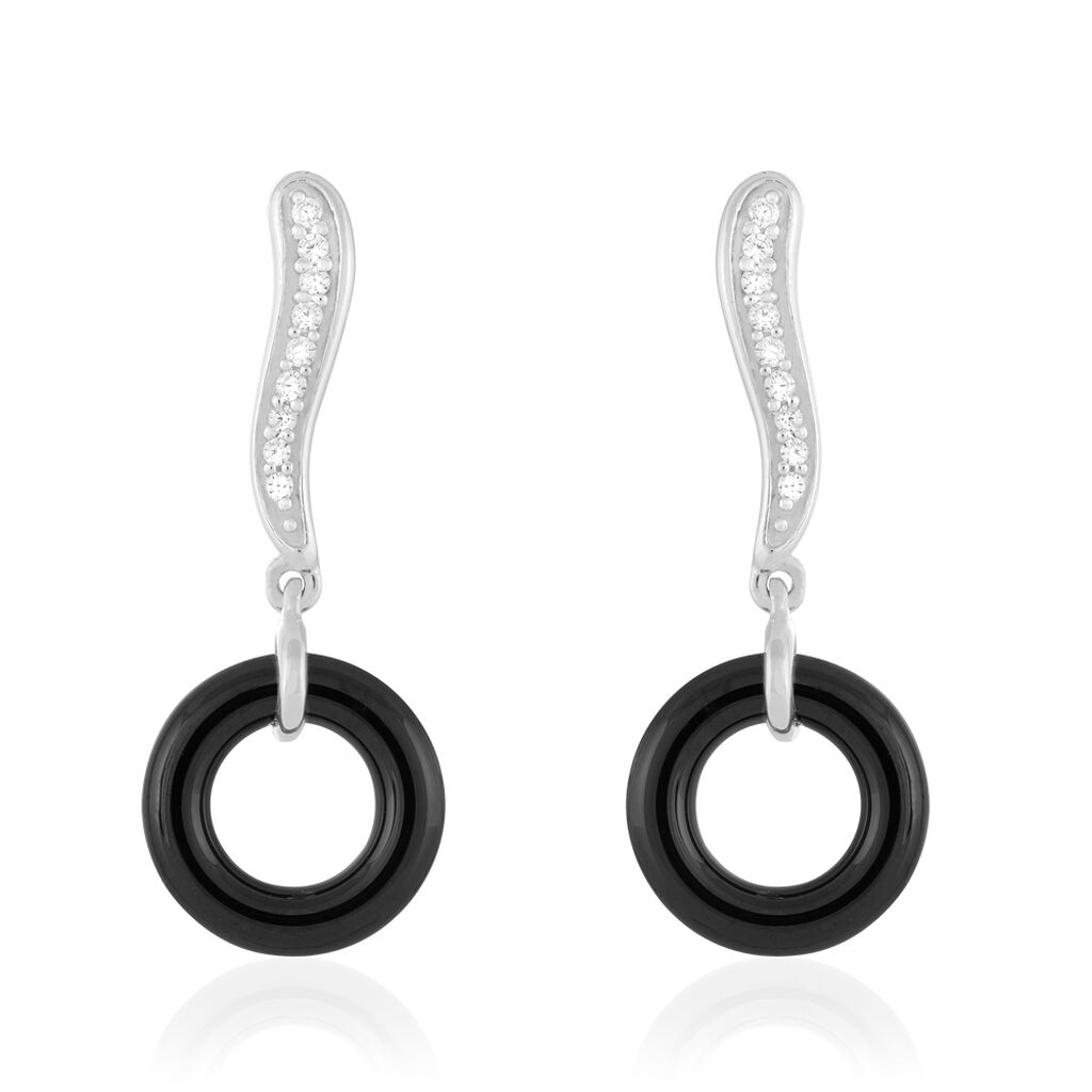 Boucles D'oreilles Pendantes Delphinia Argent Blanc Oxyde De Zirconium - Pendantes Femme | Marc Orian