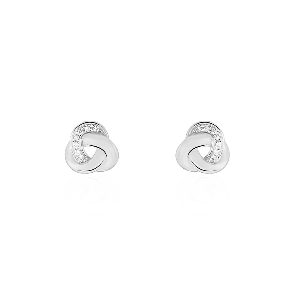 Boucles D'oreilles Puces Mastrona Or Blanc Diamant - Boucles d'oreilles Pendantes Femme | Marc Orian