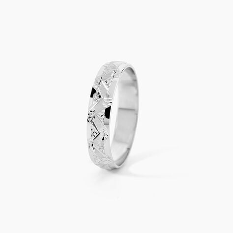 Alliance Clotilde Ruban Plat Or Blanc - Alliances duo Unisex | Marc Orian