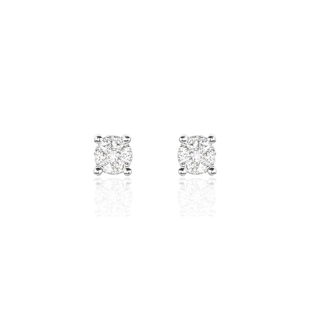 Boucles D'oreilles Puces Kate Or Blanc Diamant - Clous d'oreilles Femme | Marc Orian
