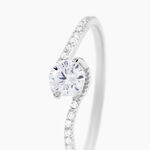 Bague Olly Or Blanc Oxyde De Zirconium - Solitaires Femme | Marc Orian