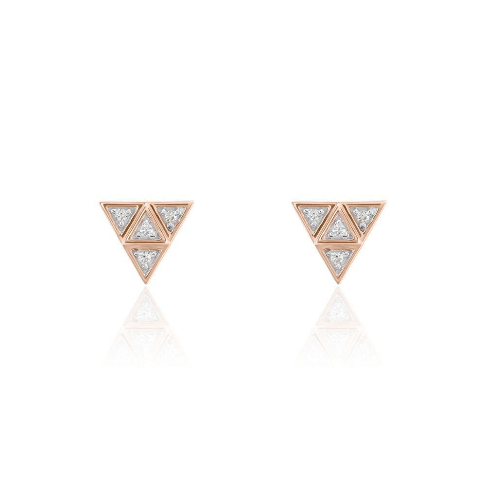 Boucles D'oreilles Puces Argent Rose Doron Oxydes De Zirconium - Puces Femme | Marc Orian