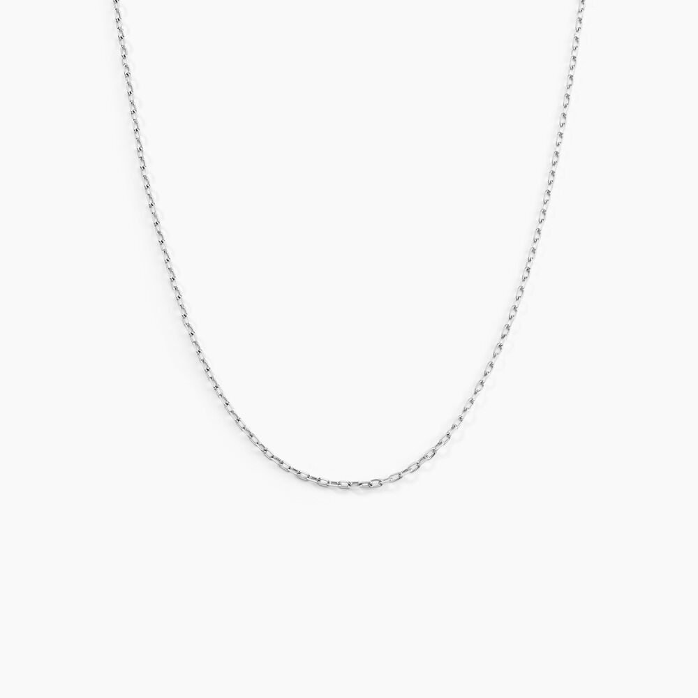 Chaîne Igoa Maille Forçat Diamantee Or Blanc - Chaines Unisex | Marc Orian