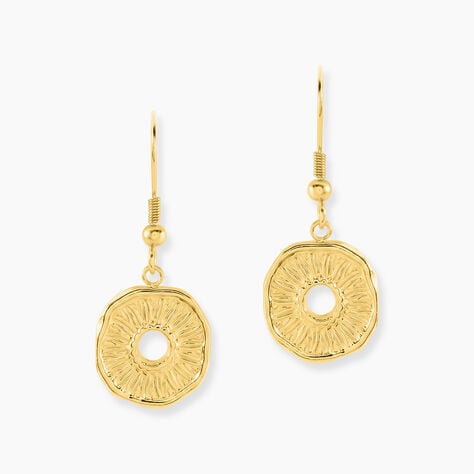 Boucles D'Oreilles Pendantes Goker Acier Jaune - Pendantes Femme | Marc Orian