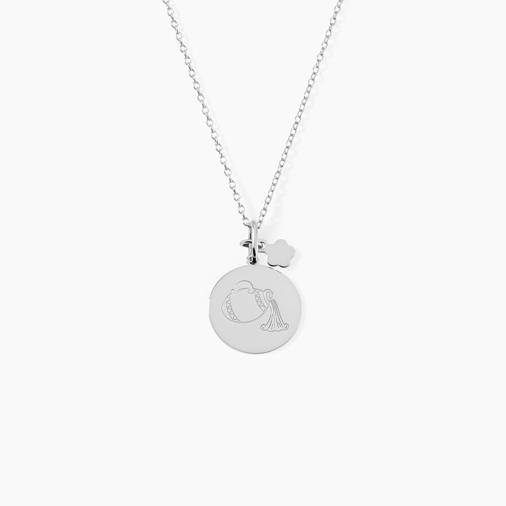 Pendentif Zodiaque Rond Argent Blanc - Bijoux personnalis&eacute;s Famille | Marc Orian