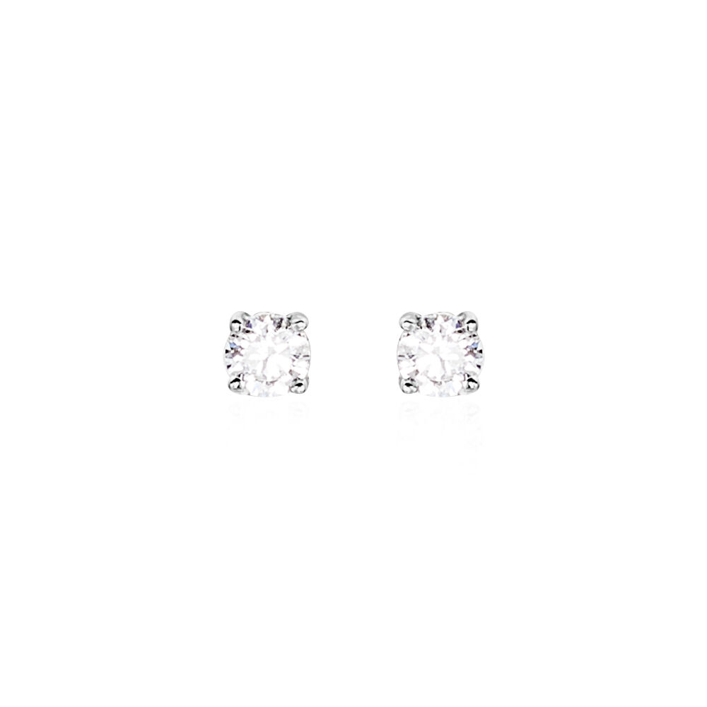 Boucles D'oreilles Puces Victoria Or Blanc Diamant - Puces Femme | Marc Orian