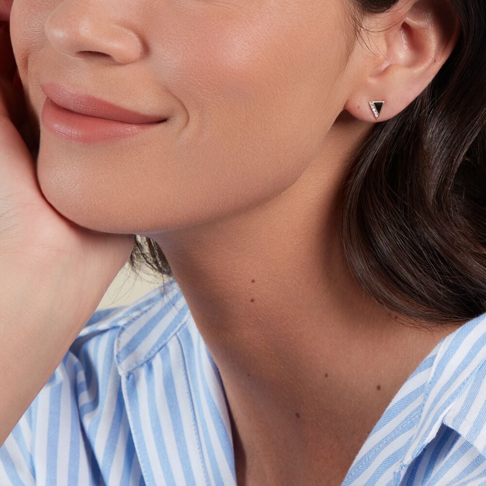Boucles D'oreilles Puces Seymour Or Jaune Oxyde De Zirconium - Puces Femme | Marc Orian
