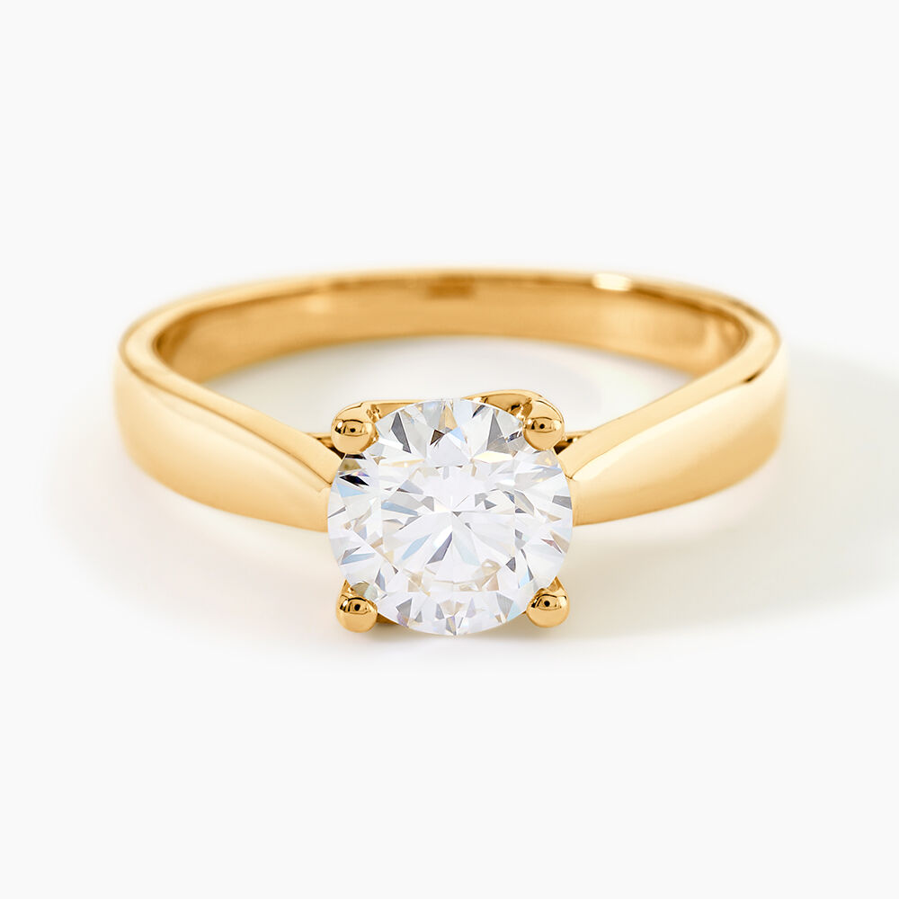 Bague Solitaire Vicoeuria Or Jaune Diamant Synth&eacute;tique - Solitaires Femme | Marc Orian