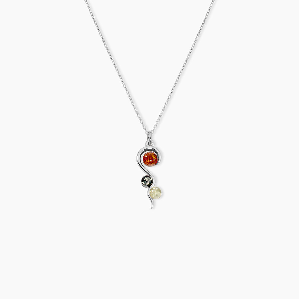 Collier Murriel Argent Blanc Ambre - Colliers avec pierres Femme | Marc Orian