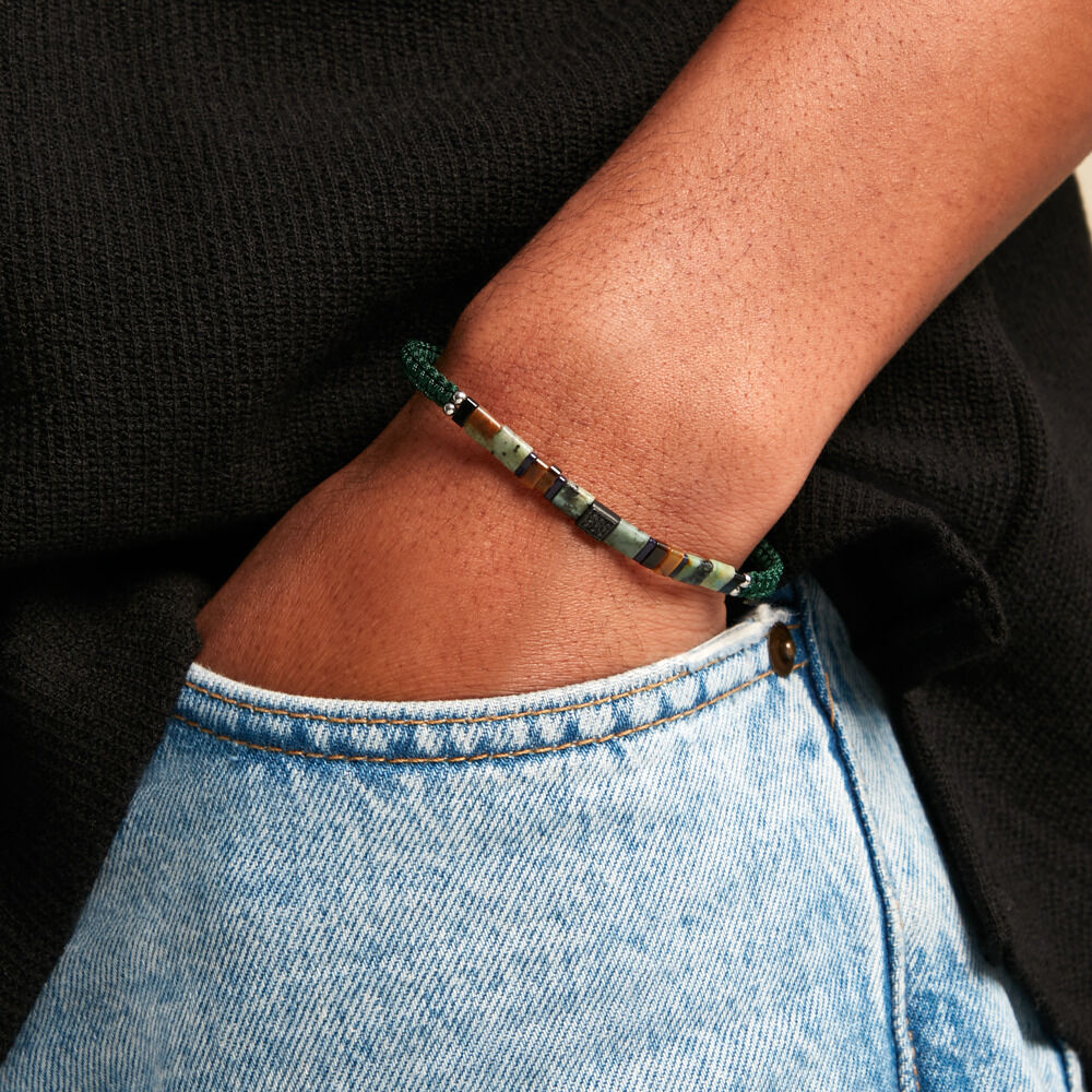 Bracelet Jourdan Aristodemos Acier Argenté - Bracelets cordons Homme | Marc Orian