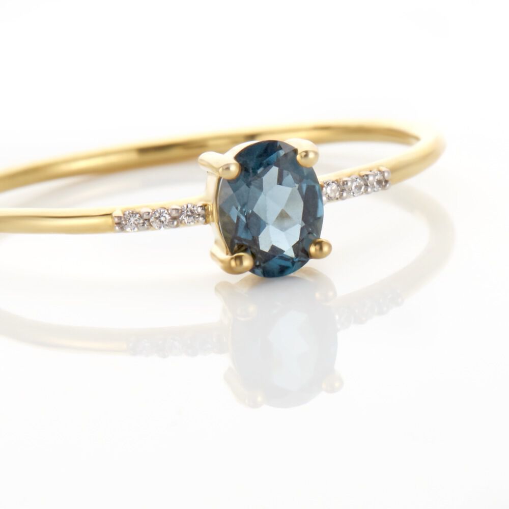 Bague Or Jaune Jehane Topaze Oxydes De Zirconium - Bagues pierres fines Femme | Marc Orian