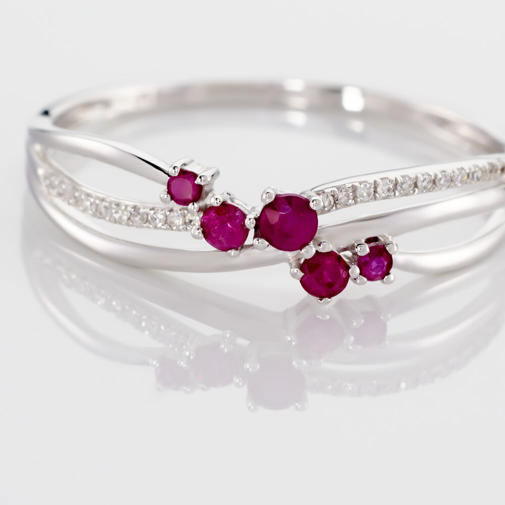Bague Amarylis Or Blanc Rubis Diamant - Bagues vintage Femme | Marc Orian