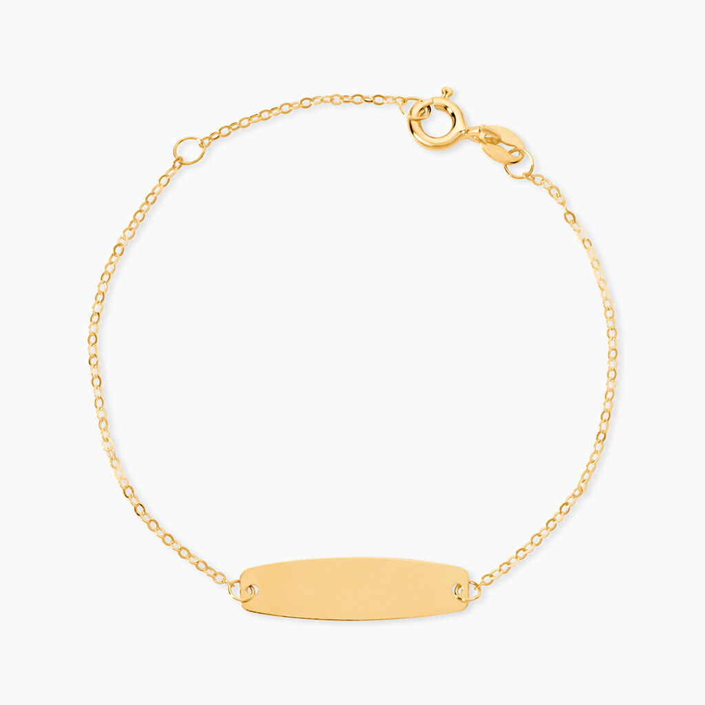 Bracelet Identit&eacute; Gaspardine Maille For&ccedil;at Or Jaune - Gourmettes Enfant | Marc Orian