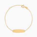 Bracelet Identit&eacute; Gaspardine Maille For&ccedil;at Or Jaune - Gourmettes Enfant | Marc Orian