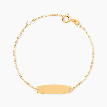 Bracelet Identit&eacute; Gaspardine Maille For&ccedil;at Or Jaune