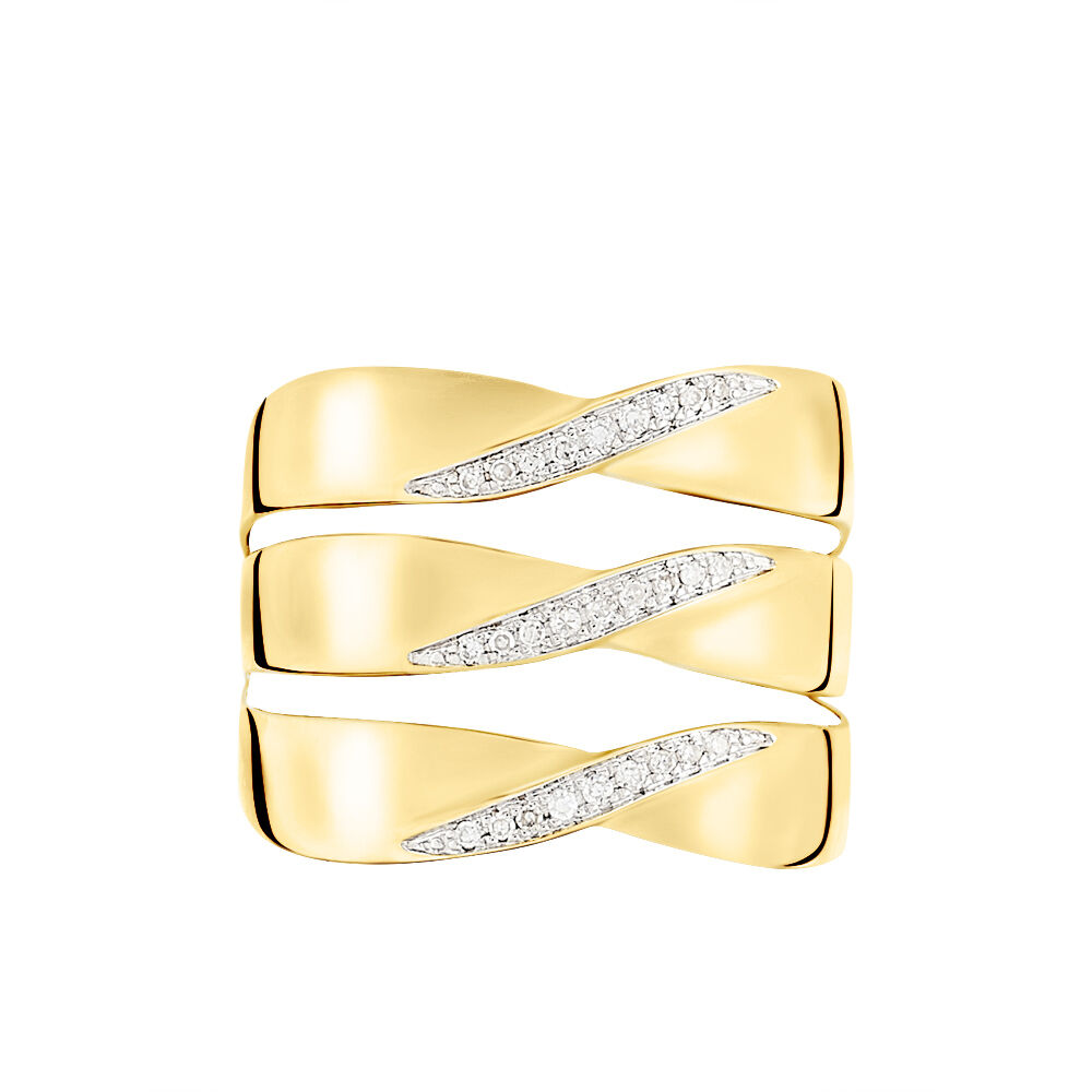 Bague Catharine 3 Rangs Or Jaune Diamant - Bagues pierres précieuses Femme | Marc Orian