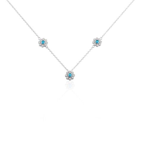 Collier Aurel Argent Blanc Turquoise Oxyde De Zirconium - Colliers avec pierres Femme | Marc Orian