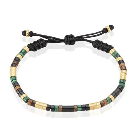 Bracelet Phebus Him Acier Dor&eacute; Pierres Synthetiques - Bracelets cordons Homme | Marc Orian
