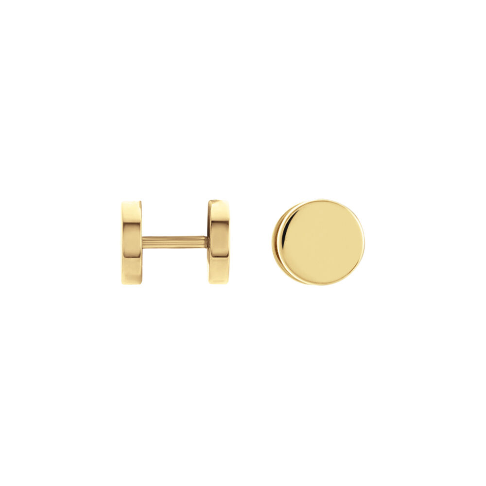 Boucles D'oreilles Puces Jourdan Eas Acier Doré - Puces Homme | Marc Orian