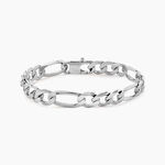 Bracelet Vivian Maille Alternee 1/3 Argent Blanc - Bracelets mailles Homme | Marc Orian