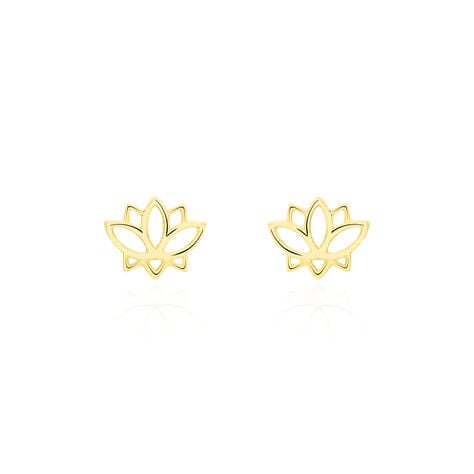 Boucles D'oreilles Puces Franny Fleur De Lotus Or Jaune - Puces Femme | Marc Orian