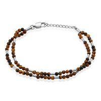 Bracelet Acier Blanc Augusto Oeil De Tigre