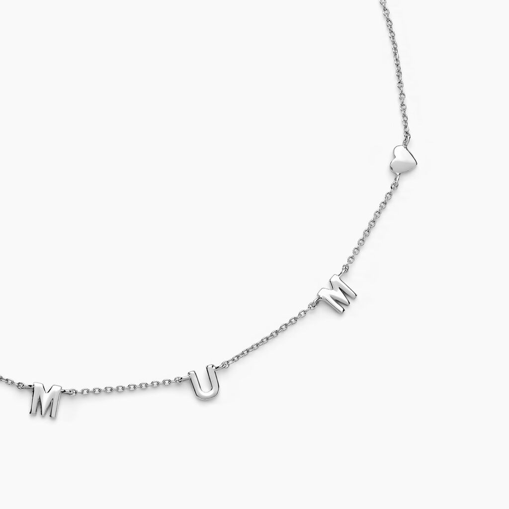 Collier C&oelig;ur D'amour Argent Blanc - Colliers fantaisie Femme | Marc Orian