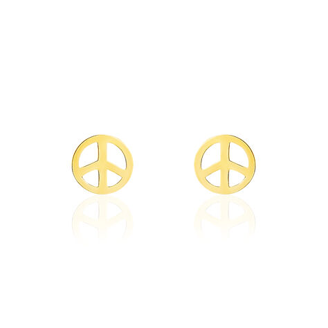 Boucles D'oreilles Puces Bilal Peace Or Jaune - Puces Femme | Marc Orian