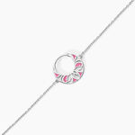 Bracelet Azalea Argent Blanc Email Rose - Bracelets fantaisie Femme | Marc Orian