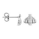 Boucles D'oreilles Puces Bee Argent Blanc - Puces Femme | Marc Orian
