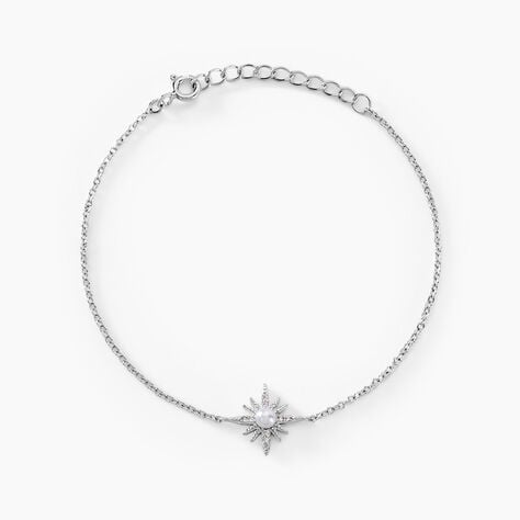 Bracelet Clementia Argent Blanc Perle De Culture Oxyde De Zirconium - Bracelets chaînes Femme | Marc Orian