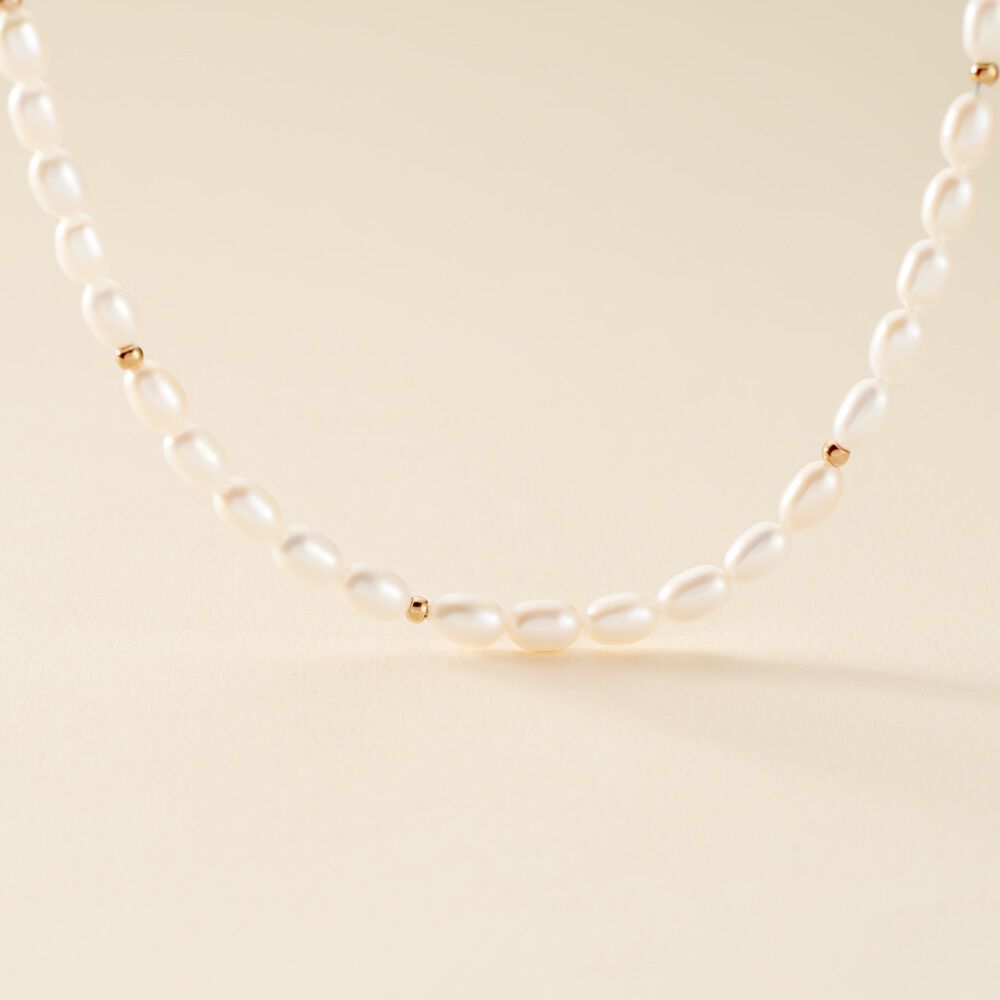 Collier Billes Or Jaune Perle De Culture - Colliers avec pierres Femme | Marc Orian