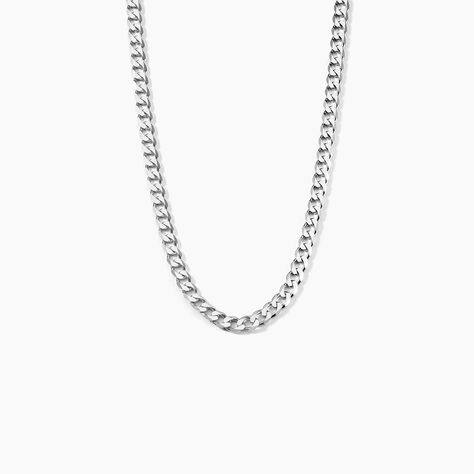Chaîne Casper Maille Gourmette Argent Blanc - Chaines Homme | Marc Orian