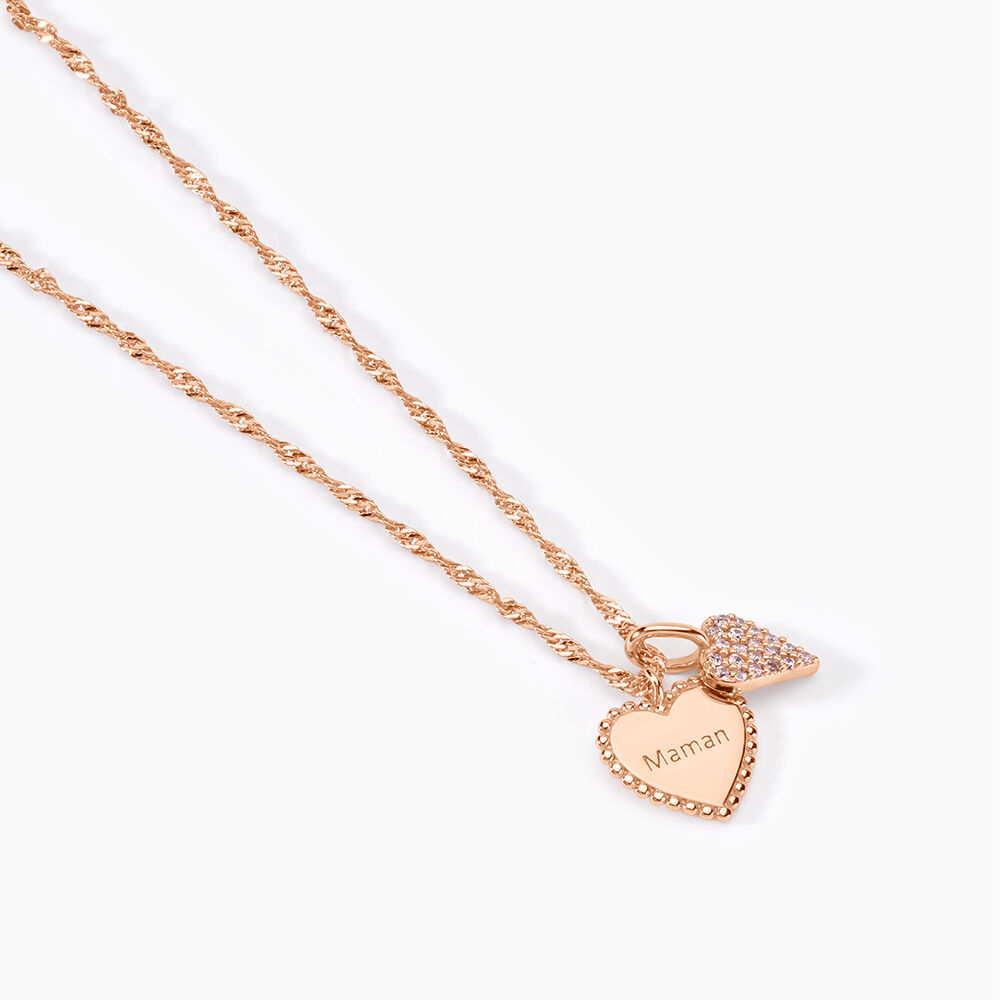 Collier Gloria Argent Rose Oxyde De Zirconium - Colliers avec pierres Femme | Marc Orian