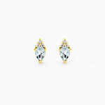 Boucles D'Oreilles Puces Poem Argent Jaune Topaze Oxyde De Zirconium - Puces Femme | Marc Orian