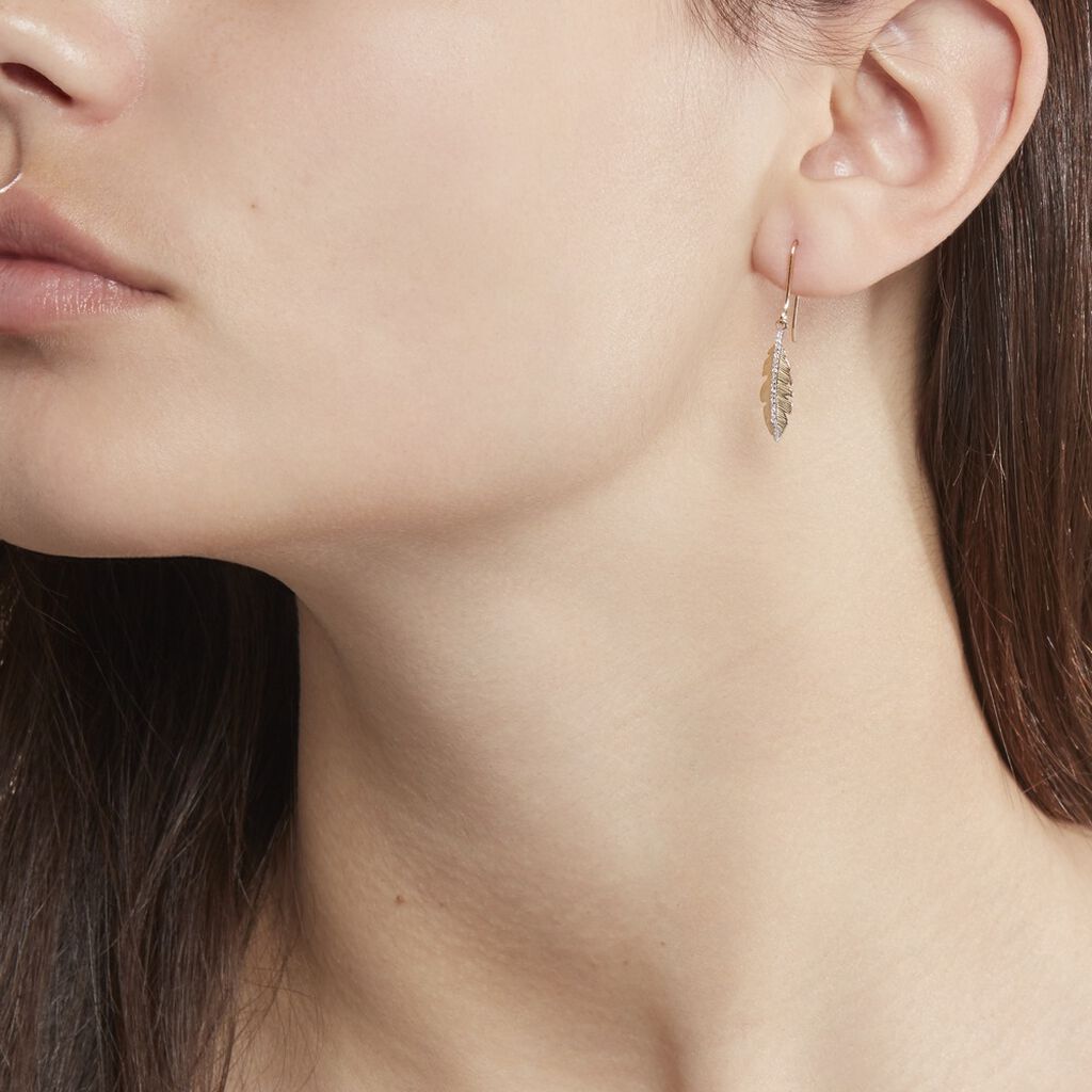 Boucles D'oreilles Pendantes Paola Or Jaune Diamant - Boucles d'oreilles pierres précieuses Femme | Marc Orian