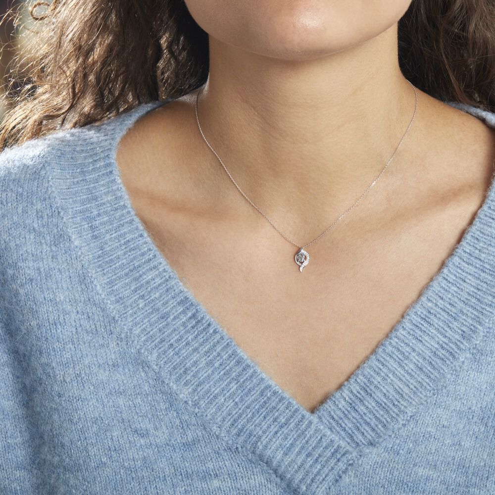 Collier Lydia Or Blanc Topaze Oxyde Oxyde - Colliers avec pierres Femme | Marc Orian