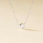 Collier Ofelia Or Blanc Diamant - Colliers solitaires Femme | Marc Orian