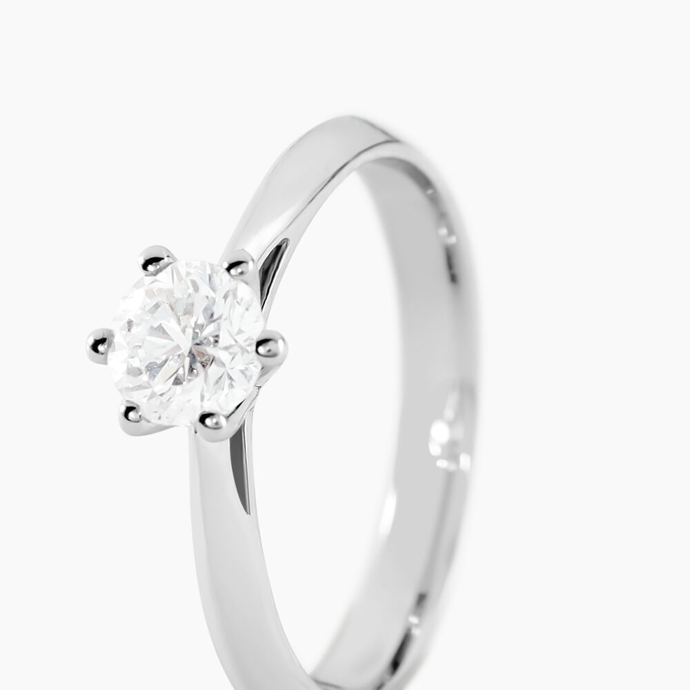 Bague Solitaire Veronika Or Blanc Diamant - Parures de mariage Femme | Marc Orian