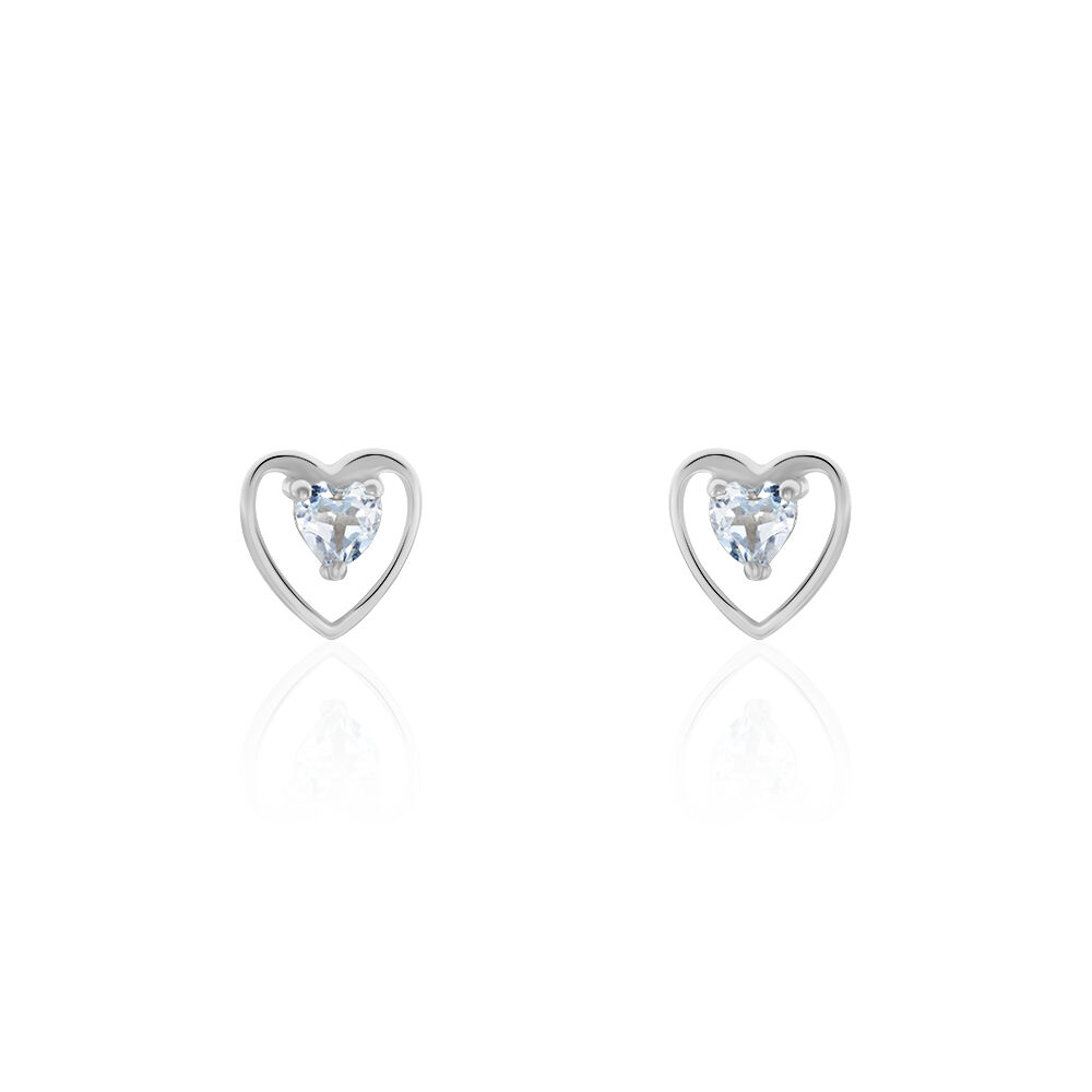 Boucles D'oreilles Puces Luann Or Blanc Topaze - Puces Femme | Marc Orian