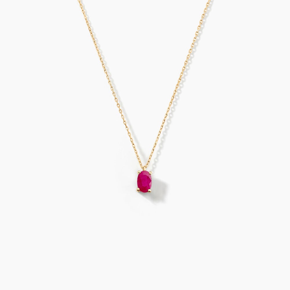 Collier Ovale Or Jaune Rubis - Colliers avec pierres Femme | Marc Orian