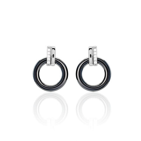 Boucles D'oreilles Pendantes Bertillianne Argent  Céramique Et Oxyde - Pendantes Femme | Marc Orian