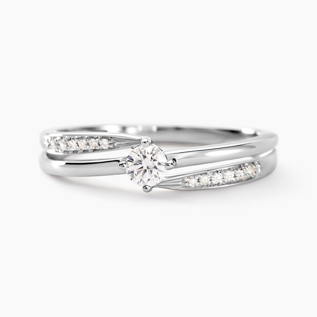 Bague Selene Or Blanc Diamant - Solitaires Femme | Marc Orian
