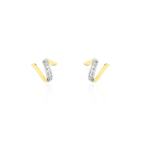Boucles D'oreilles Puces Ouassima Or Jaune Diamant - Puces Femme | Marc Orian