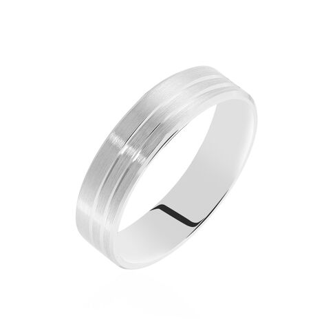 Alliance Cheryn Ruban Plat Argent Blanc - Alliances Famille | Marc Orian